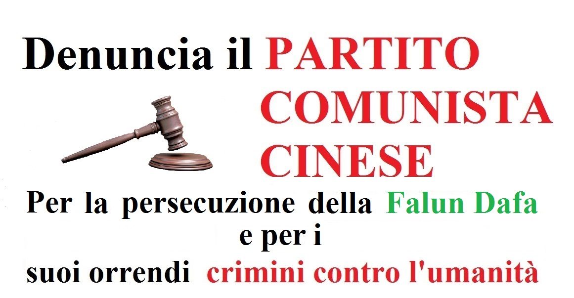 Denunciamo il Partito Comunista Cinese per i suoi crimini